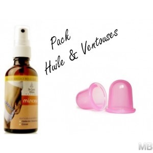 Pack Huile de massage minceur Bio +  Ventouses anti-cellulite