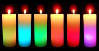 bougie LED 6 couleurs